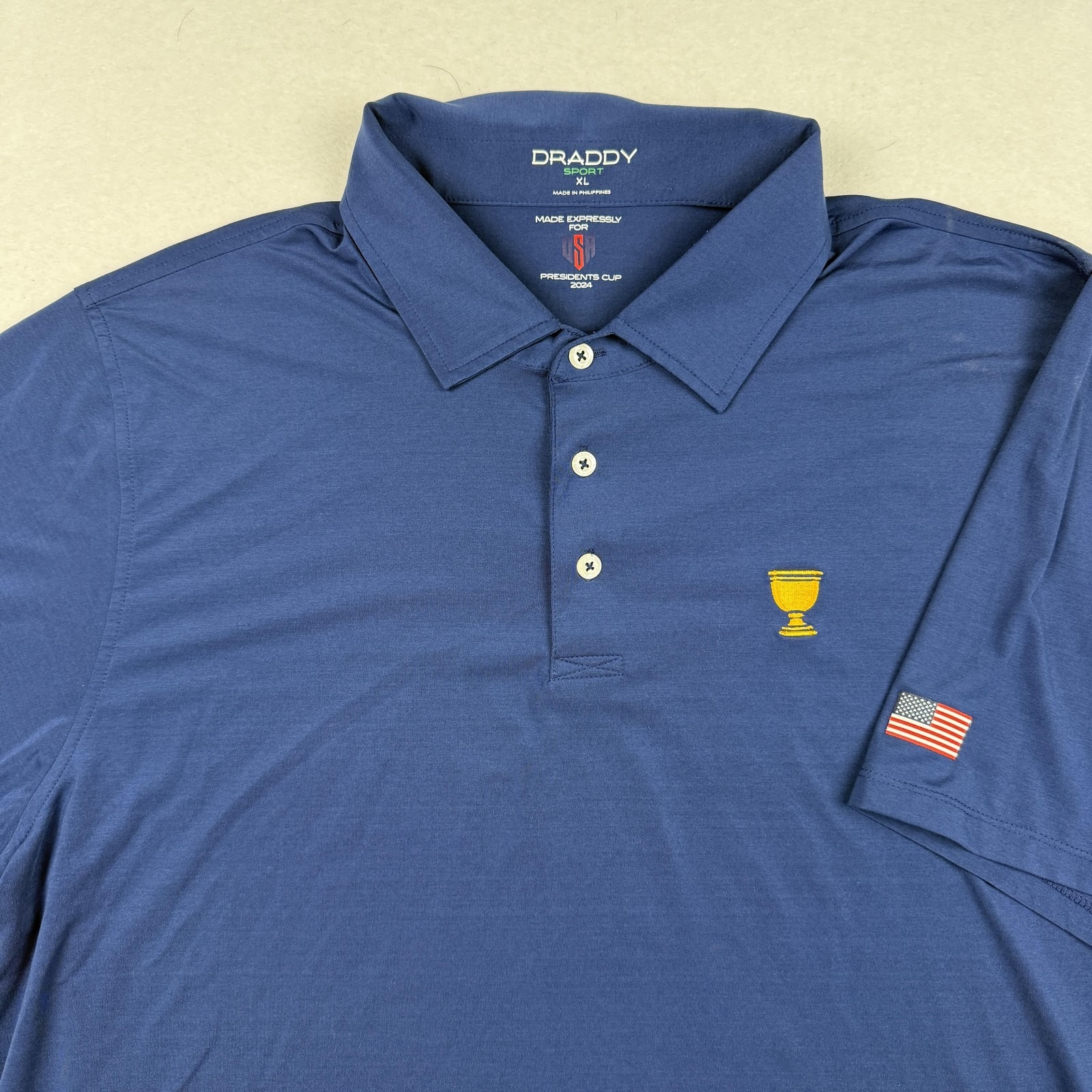 Usa Presidents Cup Shirt Mens Xl Blue Pga Golf Polo Stretch Draddy Sport 2024